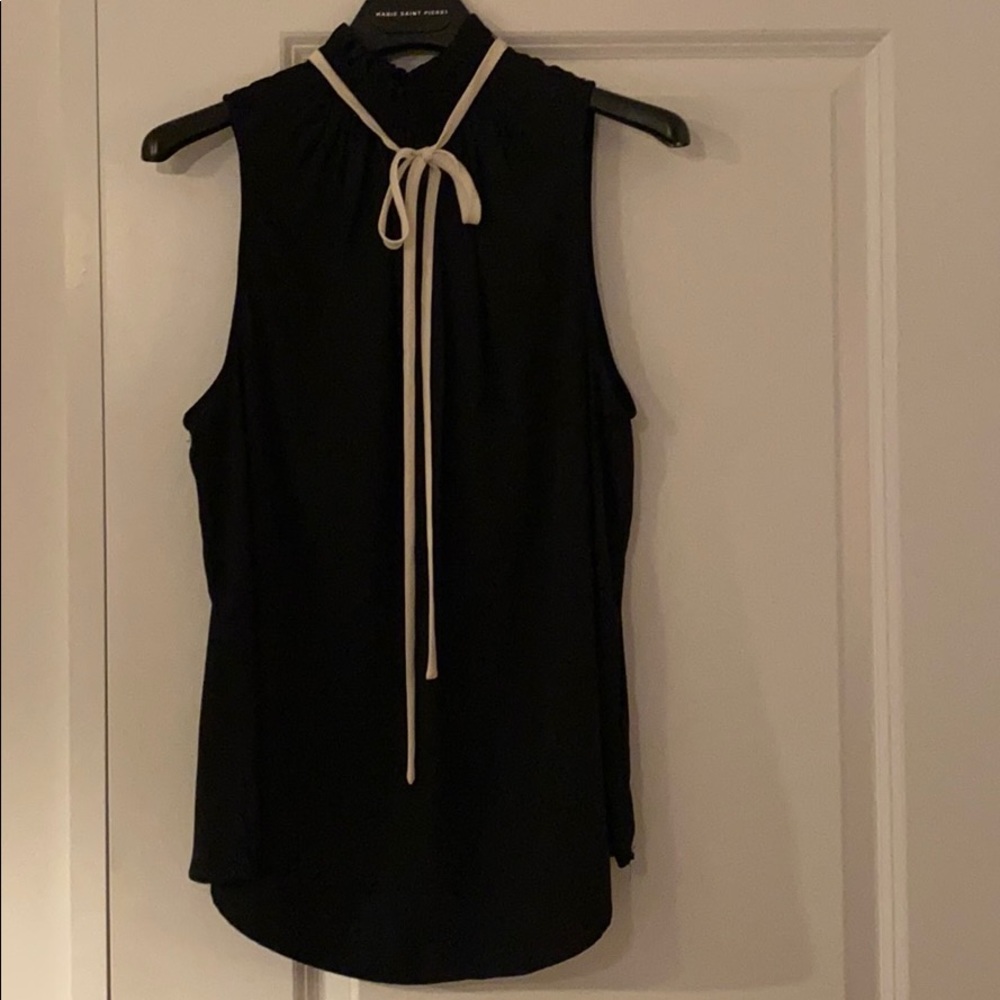 Who What Wear Black Tie Blouse size S